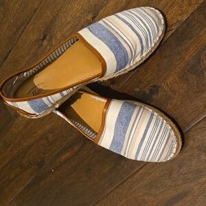 Bass Blue and Tan Striped Espadrilles